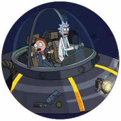 Essbares Papier Rick und Morty in einem Raumschiff 19,5 cm