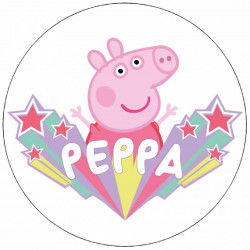 Essbares Papierschweinchen Pepa und Sterne 19,5 cm