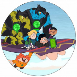 Essbares Papier Supernoobs und fliegender Teppich 19,5 cm