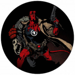 Essbares Papier Hellboy Illustration auf schwarzem Hintergrund 19,5 cm