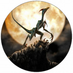 Essbarer Dinosaurier und Mond aus Papier 19,5 cm