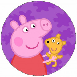 Essbares Papierschweinchen Pepa und Bär 19,5 cm