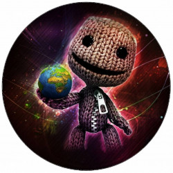 Essbares Papier Littlebigplanet Sackboy im Weltraum 19,5 cm