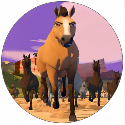 Essbares Papier Pferd Geist lila Hintergrund 19,5 cm