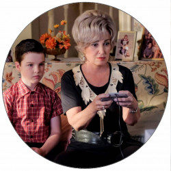 Essbares Papier Kleiner Sheldon mit Oma 19,5 cm