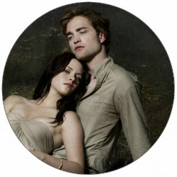Essbares Papier Twilight Bella und Edward im Wald 19,5 cm