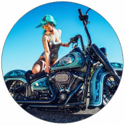 Essbares Papiermädchen auf Harley Davidson 19,5 cm