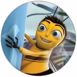 Essbares Papier Herr Biene am Vorhang 19,5 cm