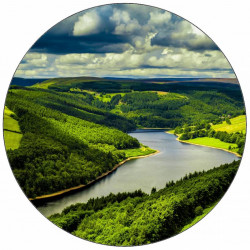 Essbares Papier Fluss und grüne Hügel 19,5 cm