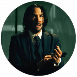 John Wick essbares Papier mit Pistole 19,5 cm