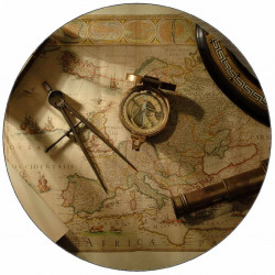 Essbare Papier-Weltkarte, Kompass 19,5 cm