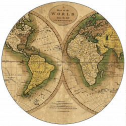 Essbare Papier-Weltkarte Vintage 19,5 cm