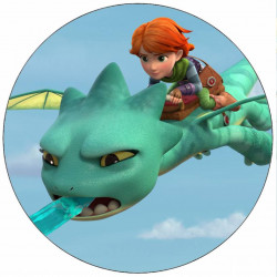 Essbares Papier Dragon Rescue Dak in Aktion 19,5 cm