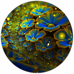 Essbares Papier abstrakte blaue Blumen 19,5 cm