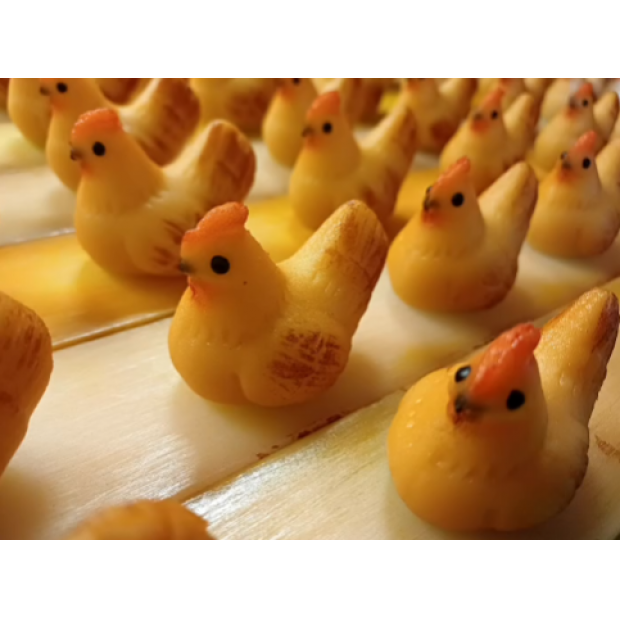 Mandelfigur Hühnchen braun 4,5×5,5 cm, 35 g