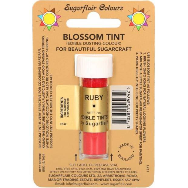 essbare Staubfarbe Ruby 7 ml