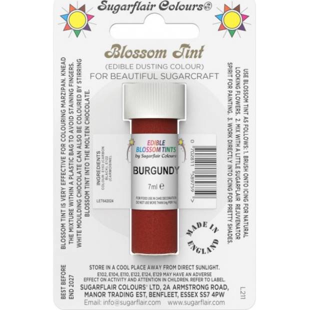 Essbare Staubfarbe Burgundy 7 ml