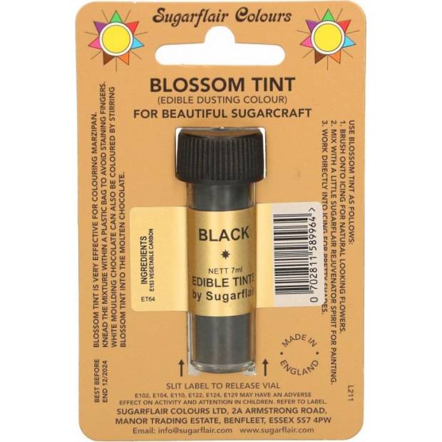 Essbare Staubfarbe schwarz 7 ml