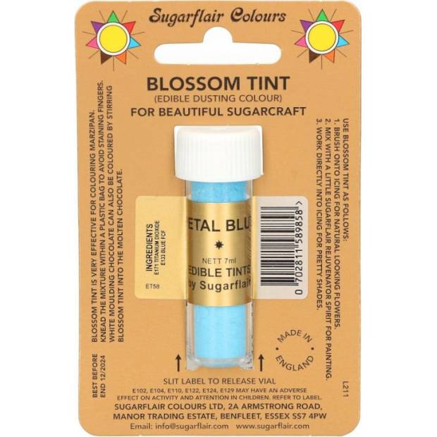 Essbare Staubfarbe Blütenblau 7 ml