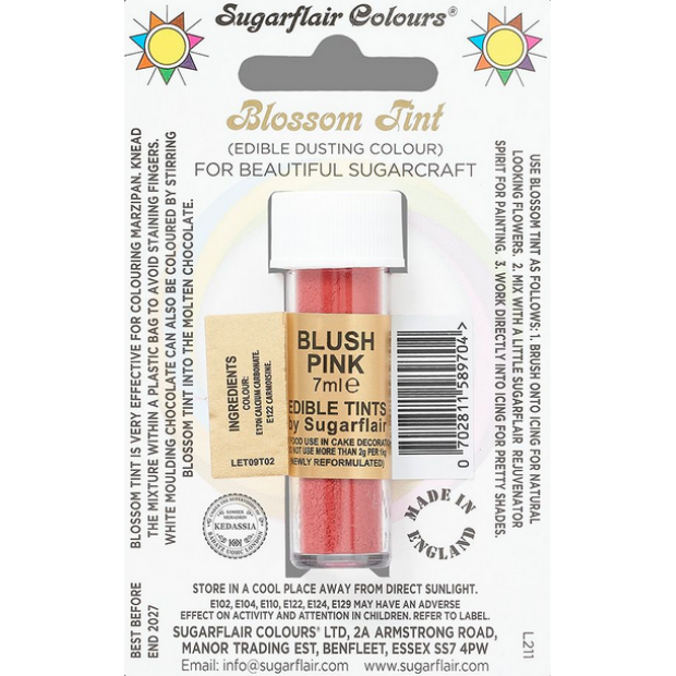essbare Staubfarbe Blush Pink 7 ml