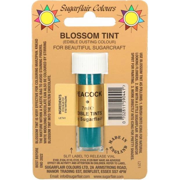 essbare Staubfarbe Peacock 7 ml