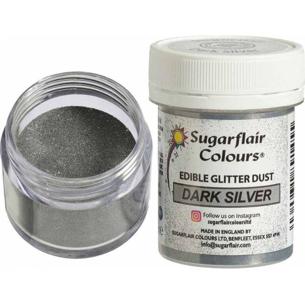 Glitter dunkel silber 10g