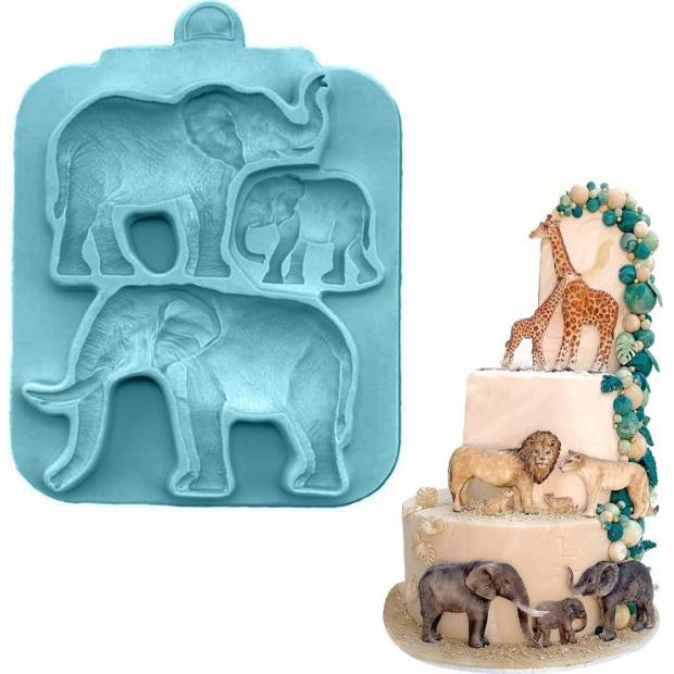 Silikonform - Elefanten 17x13,5cm