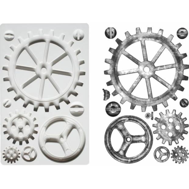 Silikonform mit Zahnrädern
