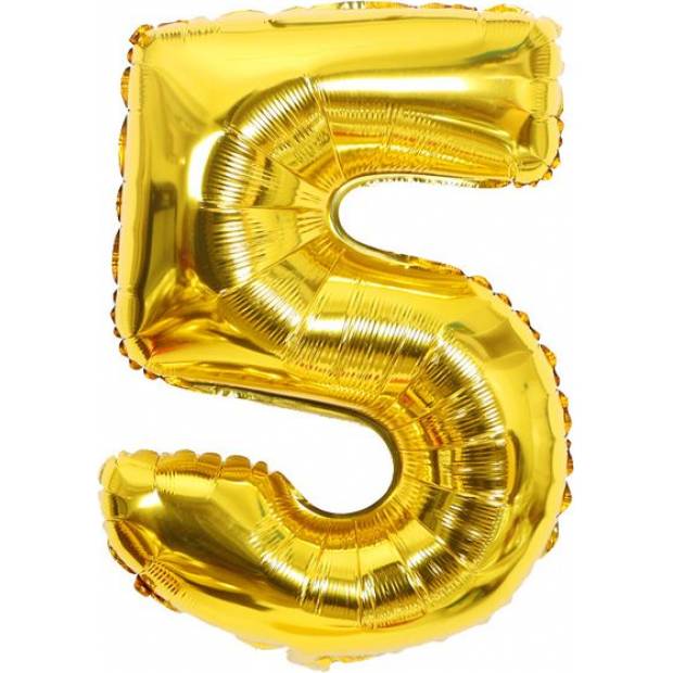 Luftballonfolie Nummer fünf golden 102 cm