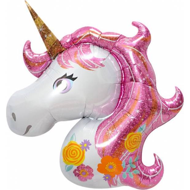 Luftballon aus Folie rosa Einhorn 70cm