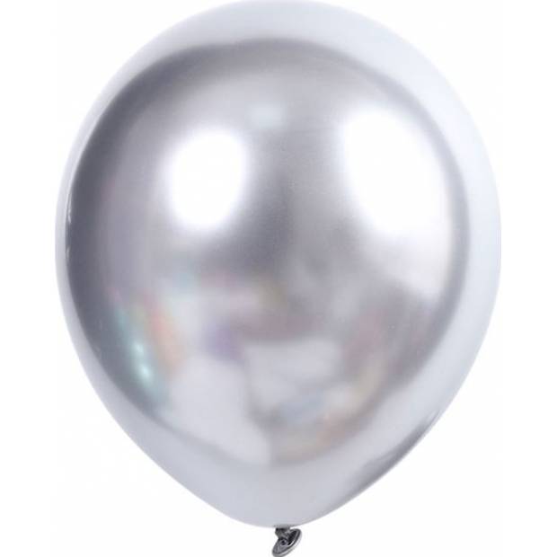 Latekballons metallisch silbern 50 Stück 30 cm