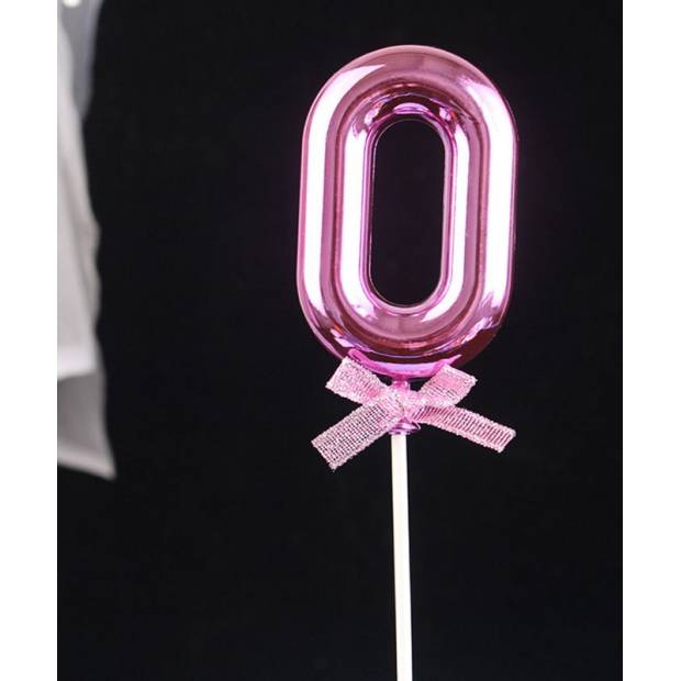 Tortenaufleger rosa Nummer 0