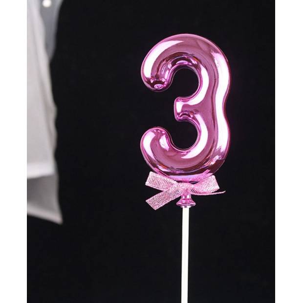 Tortenaufleger rosa Nummer 3