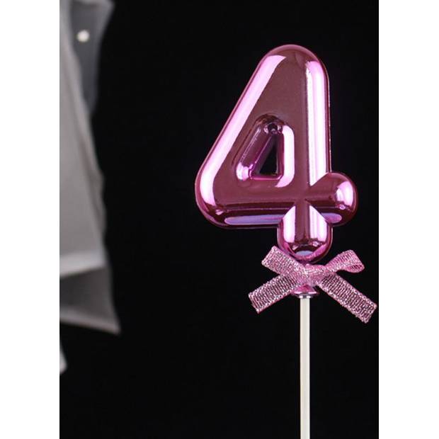 Tortenaufleger rosa Nummer 4