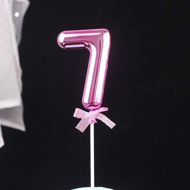 Tortenaufleger rosa Nummer 7