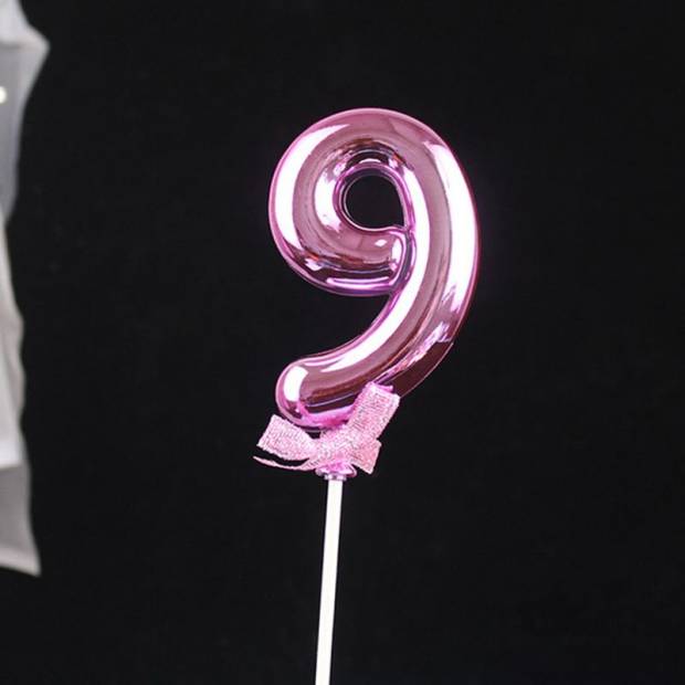 Tortenaufleger rosa Nummer 9