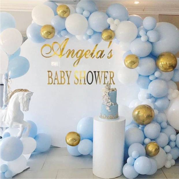 Ballonggirlande blau-weiß 128 Stück