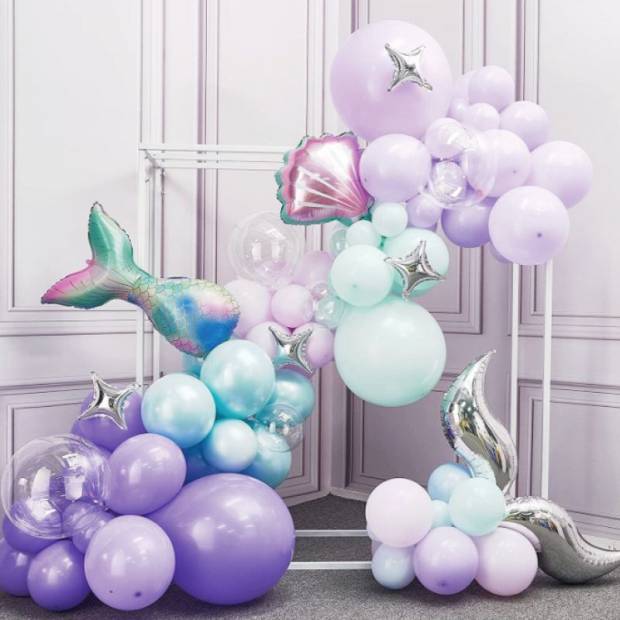 Luftballon-Girlande lila Meerjungfrau 109 Stück