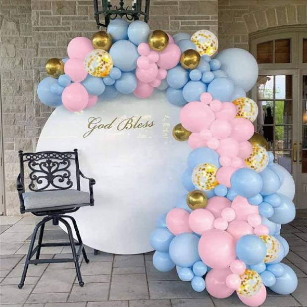 Ballonggirlande rosa-blau 92 Stück