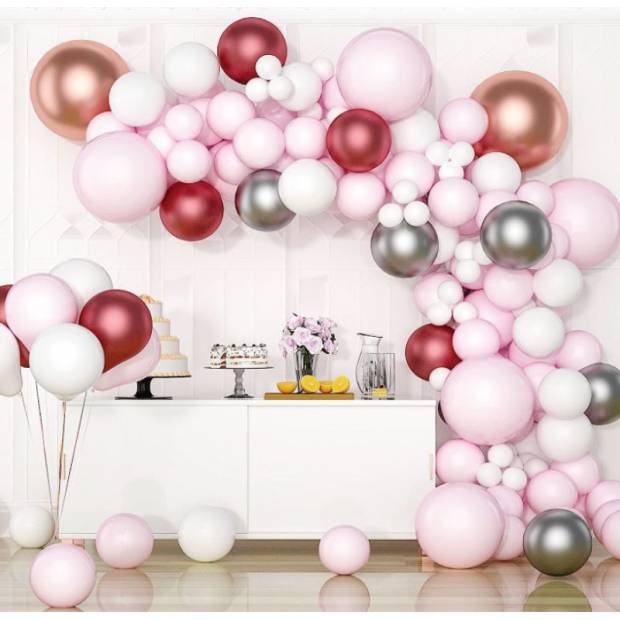 Ballonggirlande hellrosa 94 Stück