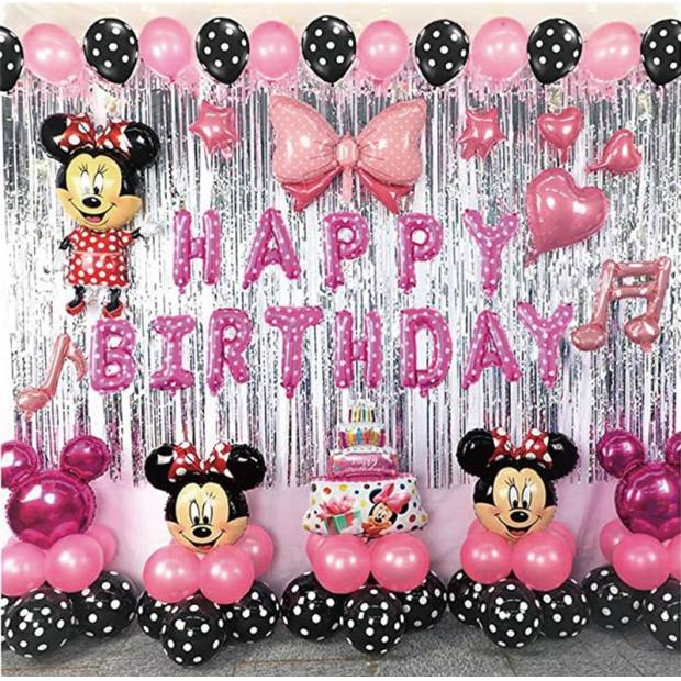 Ballonggirlande Minnie rosa 70 Stück