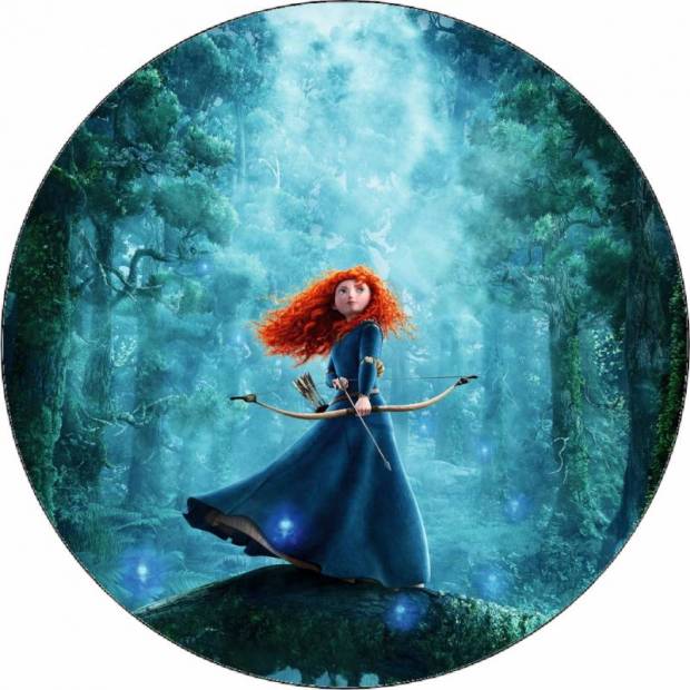 Essbares Papier Prinzessin Rebellin Merida mit Schleife 19,5 cm