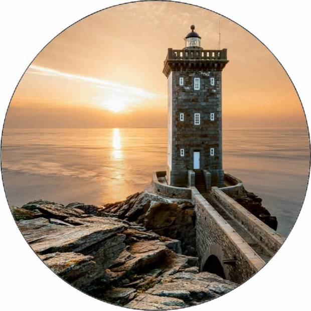 Essbarer Papierleuchtturm bei Sonnenuntergang 19,5 cm