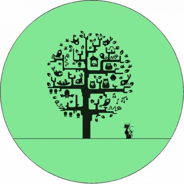 Essbare Papierkatze und Baum 19,5 cm