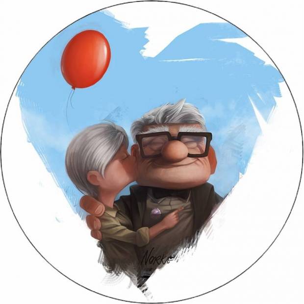 Essbares Papier Up in the sky Carl und Ellie 19,5 cm