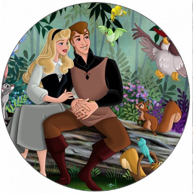 Essbares Papier Aschenputtel und Prinz 19,5 cm