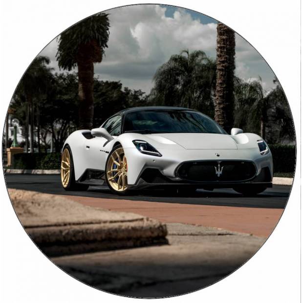 Essbares Papier weiß Maserati 19,5 cm