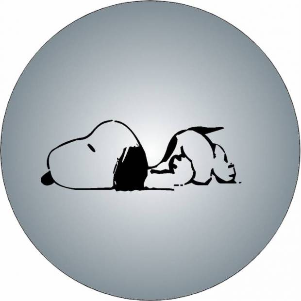 Essbares Papier liegend Snoopy schwarz-weiß Illustration 19,5 cm