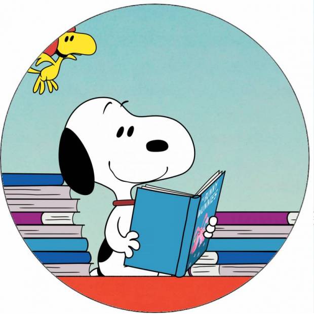 Essbares Papier Snoopy und Bücher 19,5 cm