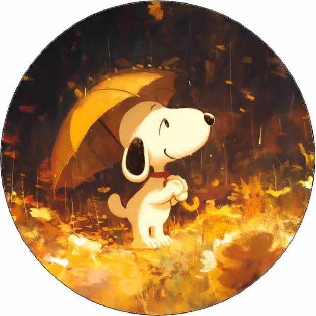 Essbares Papier Snoopy mit Regenschirm 19,5 cm